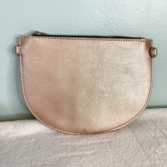 Zac Posen Extra Small Rose Gold Flower Faux Leather Pouch - Picture 4 of 7